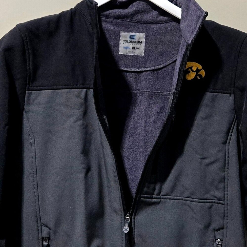 Colosseum Iowa Hawkeyes All Weather Black & Gray Full Zip Jacket -- Youth XL 20 - Picture 4 of 8